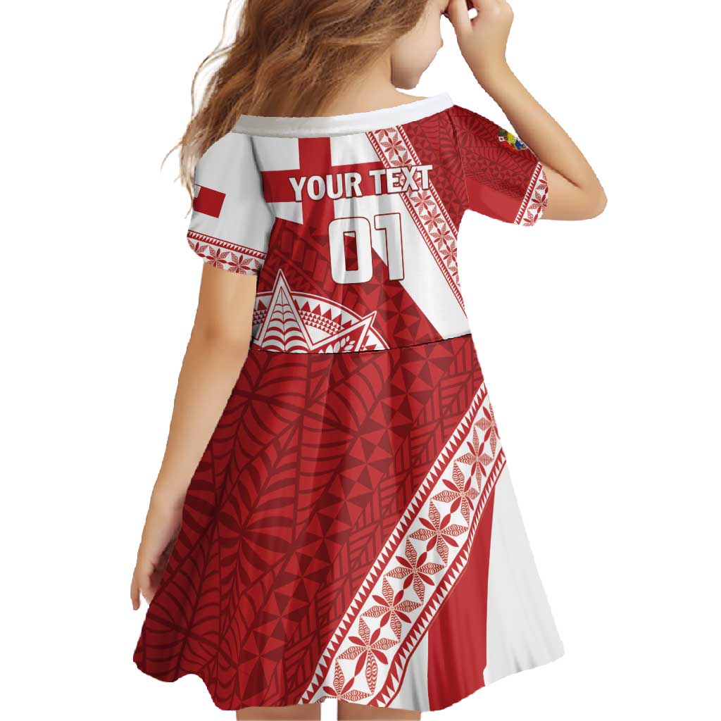 Custom Tonga Rugby Mate Maa Family Matching Tank Maxi Dress and Hawaiian Shirt Ngatu Pattern