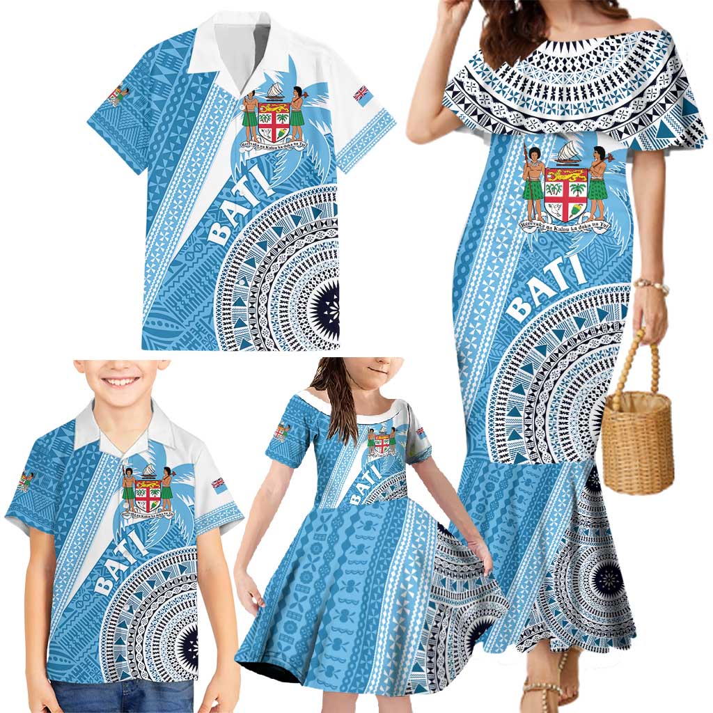 Custom Fiji Rugby Bati Family Matching Mermaid Dress and Hawaiian Shirt Tapa Pattern LT01 - Polynesian Pride