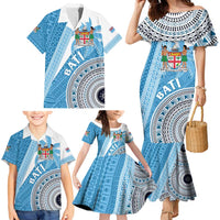 Custom Fiji Rugby Bati Family Matching Mermaid Dress and Hawaiian Shirt Tapa Pattern LT01 - Polynesian Pride
