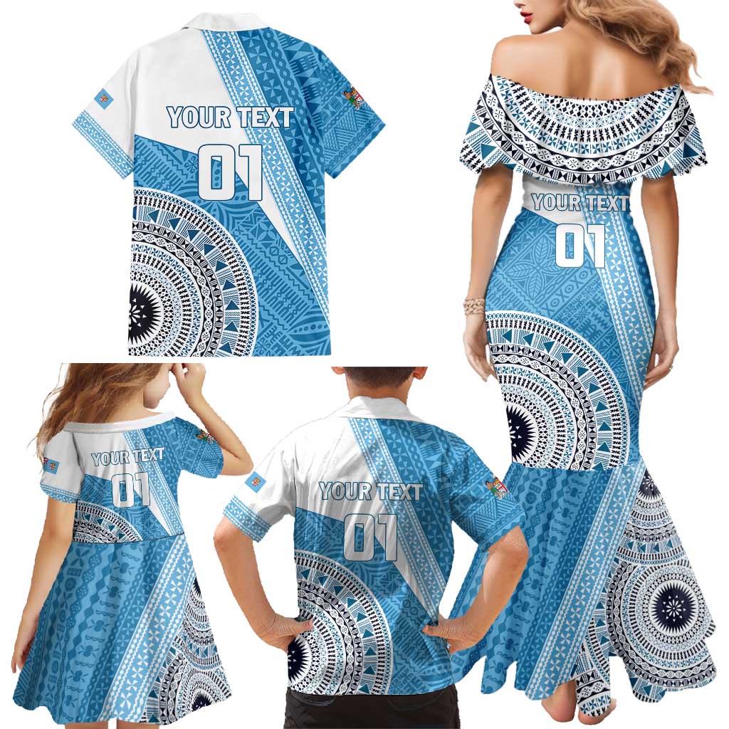 Custom Fiji Rugby Bati Family Matching Mermaid Dress and Hawaiian Shirt Tapa Pattern LT01 - Polynesian Pride