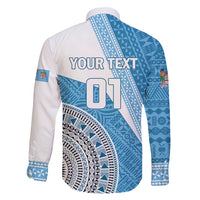 Custom Fiji Rugby Bati Family Matching Off Shoulder Maxi Dress and Hawaiian Shirt Tapa Pattern LT01 - Polynesian Pride