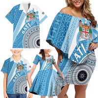Custom Fiji Rugby Bati Family Matching Off Shoulder Short Dress and Hawaiian Shirt Tapa Pattern LT01 - Polynesian Pride