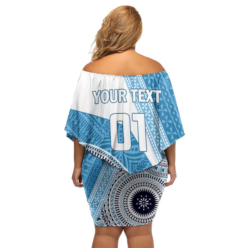 Custom Fiji Rugby Bati Family Matching Off Shoulder Short Dress and Hawaiian Shirt Tapa Pattern LT01 - Polynesian Pride