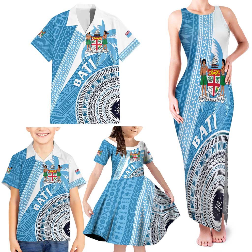 Custom Fiji Rugby Bati Family Matching Tank Maxi Dress and Hawaiian Shirt Tapa Pattern LT01 - Polynesian Pride