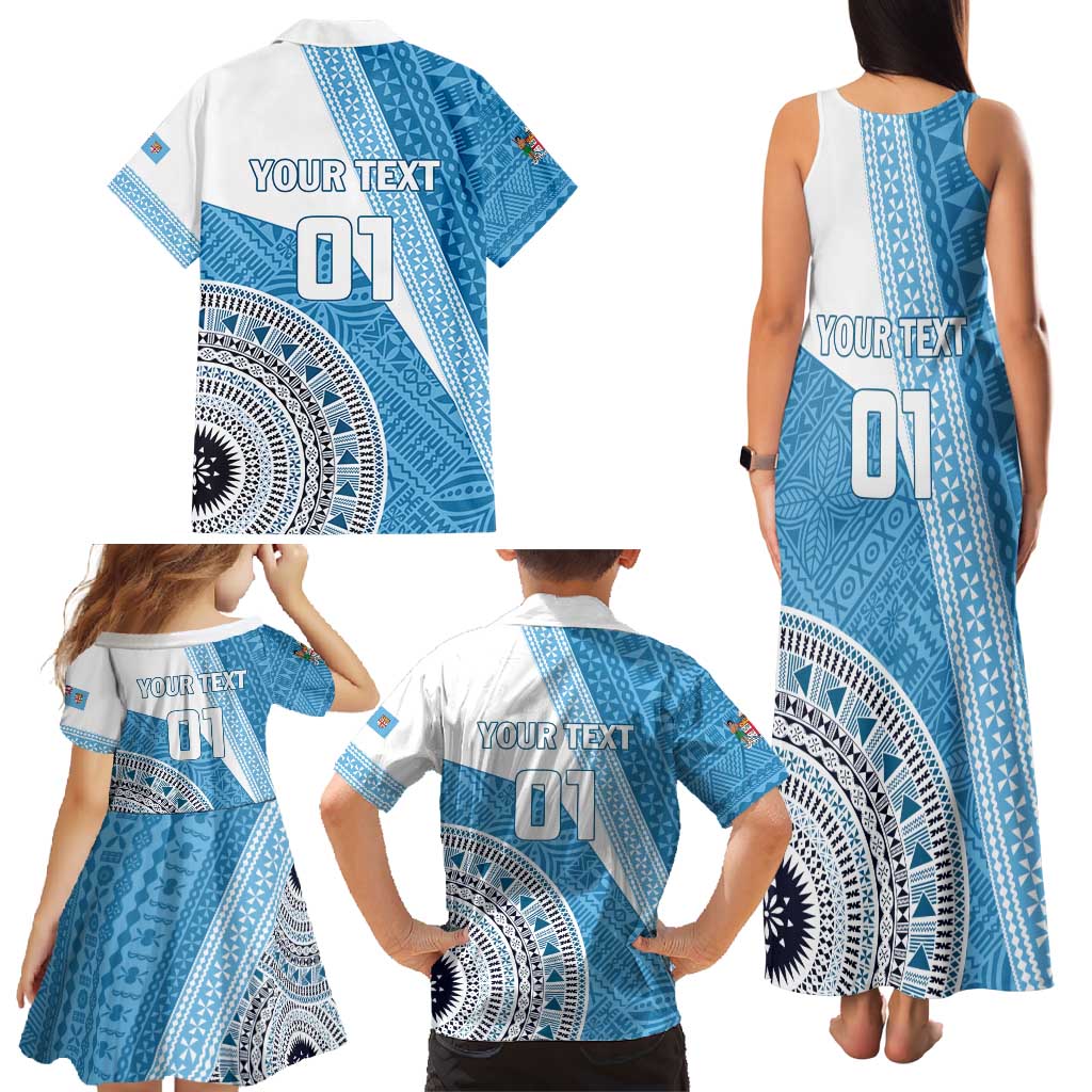 Custom Fiji Rugby Bati Family Matching Tank Maxi Dress and Hawaiian Shirt Tapa Pattern LT01 - Polynesian Pride