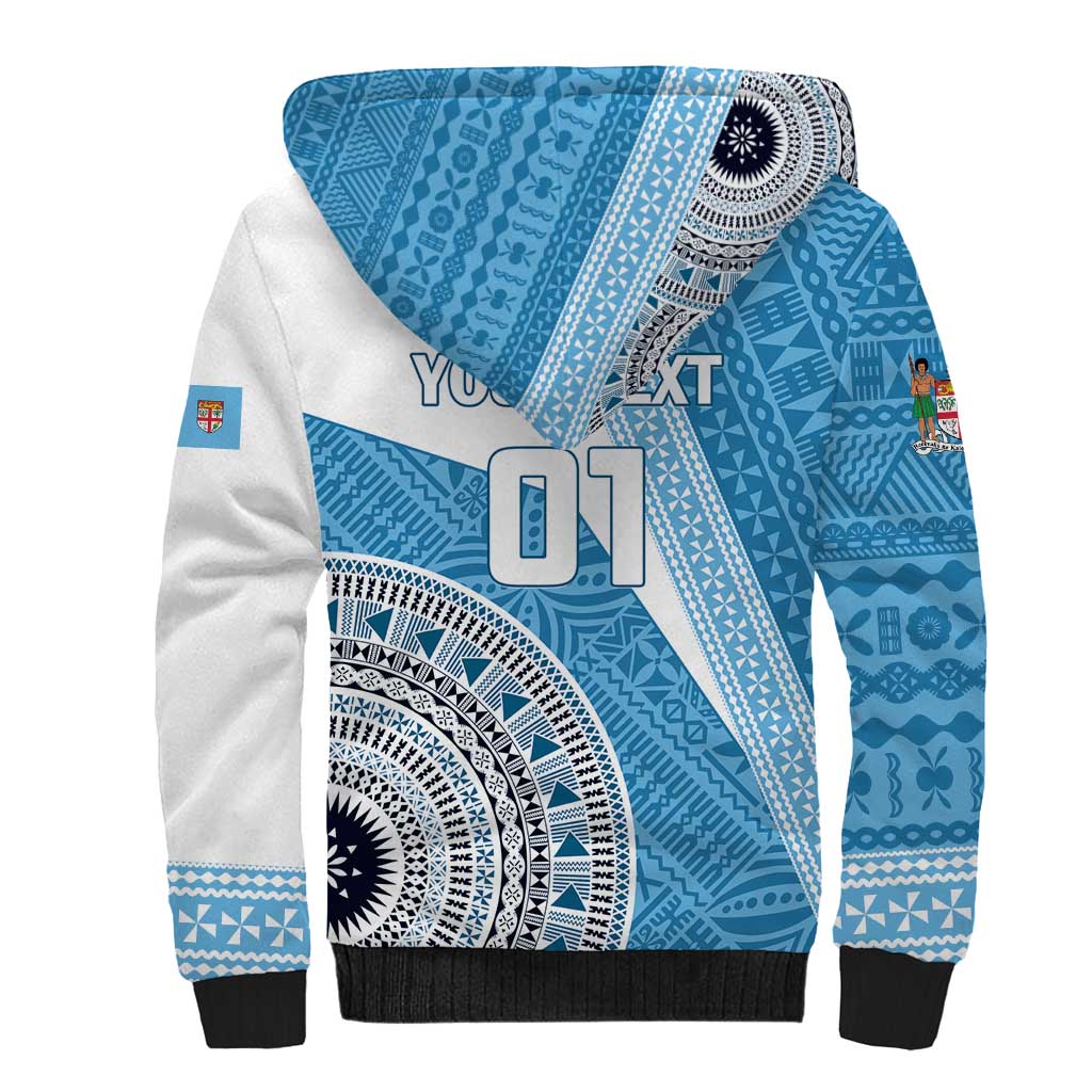 Custom Fiji Rugby Bati Sherpa Hoodie Tapa Pattern LT01 - Polynesian Pride
