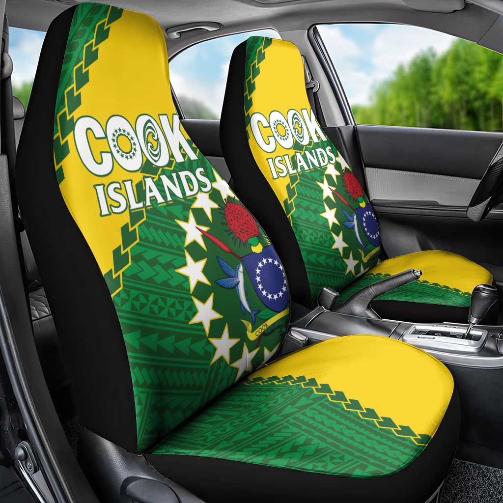 Cook Islands Rugby Kukis Car Seat Cover Circle Stars LT01 - Polynesian Pride