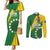Custom Cook Islands Rugby Kukis Couples Matching Mermaid Dress and Long Sleeve Button Shirt Circle Stars
