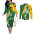 Custom Cook Islands Rugby Kukis Couples Matching Off The Shoulder Long Sleeve Dress and Long Sleeve Button Shirt Circle Stars