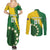 Custom Cook Islands Rugby Kukis Couples Matching Summer Maxi Dress and Long Sleeve Button Shirt Circle Stars