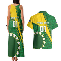 Custom Cook Islands Rugby Kukis Couples Matching Tank Maxi Dress and Hawaiian Shirt Circle Stars LT01 - Polynesian Pride