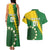 Custom Cook Islands Rugby Kukis Couples Matching Tank Maxi Dress and Hawaiian Shirt Circle Stars
