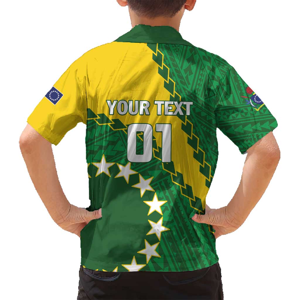 Custom Cook Islands Rugby Kukis Family Matching Long Sleeve Bodycon Dress and Hawaiian Shirt Circle Stars LT01 - Polynesian Pride