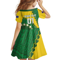 Custom Cook Islands Rugby Kukis Family Matching Off Shoulder Maxi Dress and Hawaiian Shirt Circle Stars LT01 - Polynesian Pride