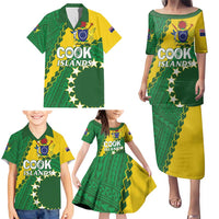 Custom Cook Islands Rugby Kukis Family Matching Puletasi and Hawaiian Shirt Circle Stars LT01 - Polynesian Pride