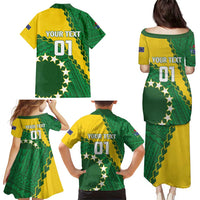 Custom Cook Islands Rugby Kukis Family Matching Puletasi and Hawaiian Shirt Circle Stars LT01 - Polynesian Pride