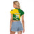 Custom Cook Islands Rugby Kukis Raglan Cropped T Shirt Circle Stars