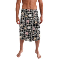 Hawaiian Ocean Seashells Lavalava Black Palaka Pattern