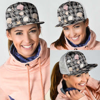 Hawaiian Ocean Seashells Mesh Trucker Cap Black Palaka Pattern