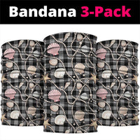 Hawaiian Ocean Seashells Neck Gaiter Black Palaka Pattern