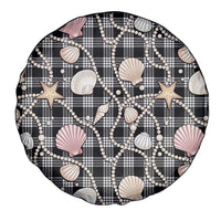 Hawaiian Ocean Seashells Spare Tire Cover Black Palaka Pattern