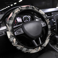 Hawaiian Ocean Seashells Steering Wheel Cover Black Palaka Pattern