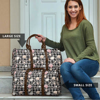 Hawaiian Ocean Seashells Travel Bag Black Palaka Pattern