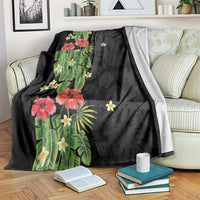 Hawaiian Hibiscus Plumeria Blanket Tropical Leaves