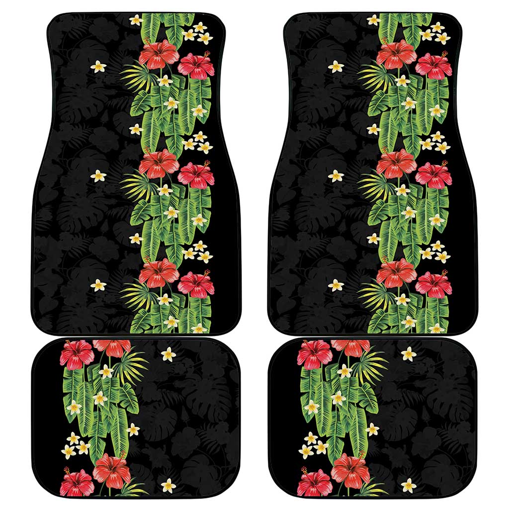 Hawaiian Hibiscus Plumeria Car Mats Tropical Leaves