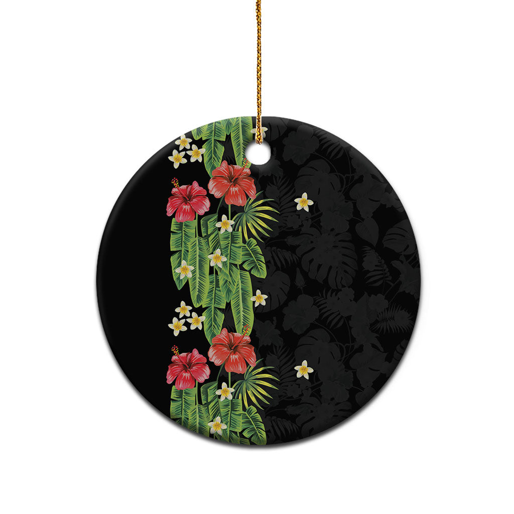 Hawaiian Hibiscus Plumeria Ceramic Ornament Tropical Leaves LT01 - Polynesian Pride