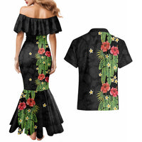 Hawaiian Hibiscus Plumeria Couples Matching Mermaid Dress and Hawaiian Shirt Tropical Leaves LT01 - Polynesian Pride