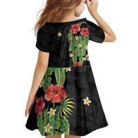 Hawaiian Hibiscus Plumeria Family Matching Off Shoulder Maxi Dress and Hawaiian Shirt Tropical Leaves LT01 - Polynesian Pride