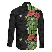 Hawaiian Hibiscus Plumeria Family Matching Off Shoulder Maxi Dress and Hawaiian Shirt Tropical Leaves LT01 - Polynesian Pride
