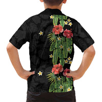 Hawaiian Hibiscus Plumeria Family Matching Puletasi and Hawaiian Shirt Tropical Leaves LT01 - Polynesian Pride