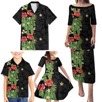 Hawaiian Hibiscus Plumeria Family Matching Puletasi and Hawaiian Shirt Tropical Leaves LT01 - Polynesian Pride