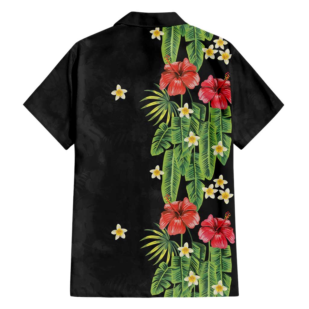 Hawaiian Hibiscus Plumeria Family Matching Summer Maxi Dress and Hawaiian Shirt Tropical Leaves LT01 - Polynesian Pride