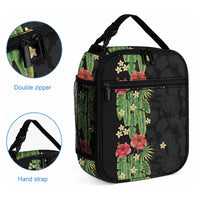 Hawaiian Hibiscus Plumeria Lunch Bag Tropical Leaves LT01 - Polynesian Pride
