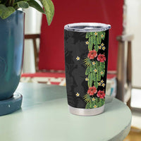Hawaiian Hibiscus Plumeria Tumbler Cup Tropical Leaves