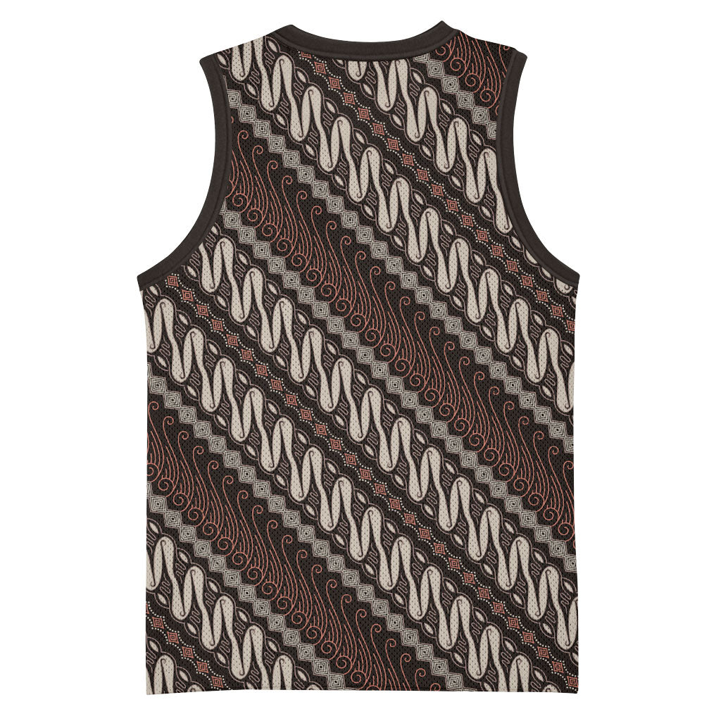 Yogyakarta Parang Batik Motifs Basketball Jersey Indonesian Traditional Pattern LT01 - Polynesian Pride