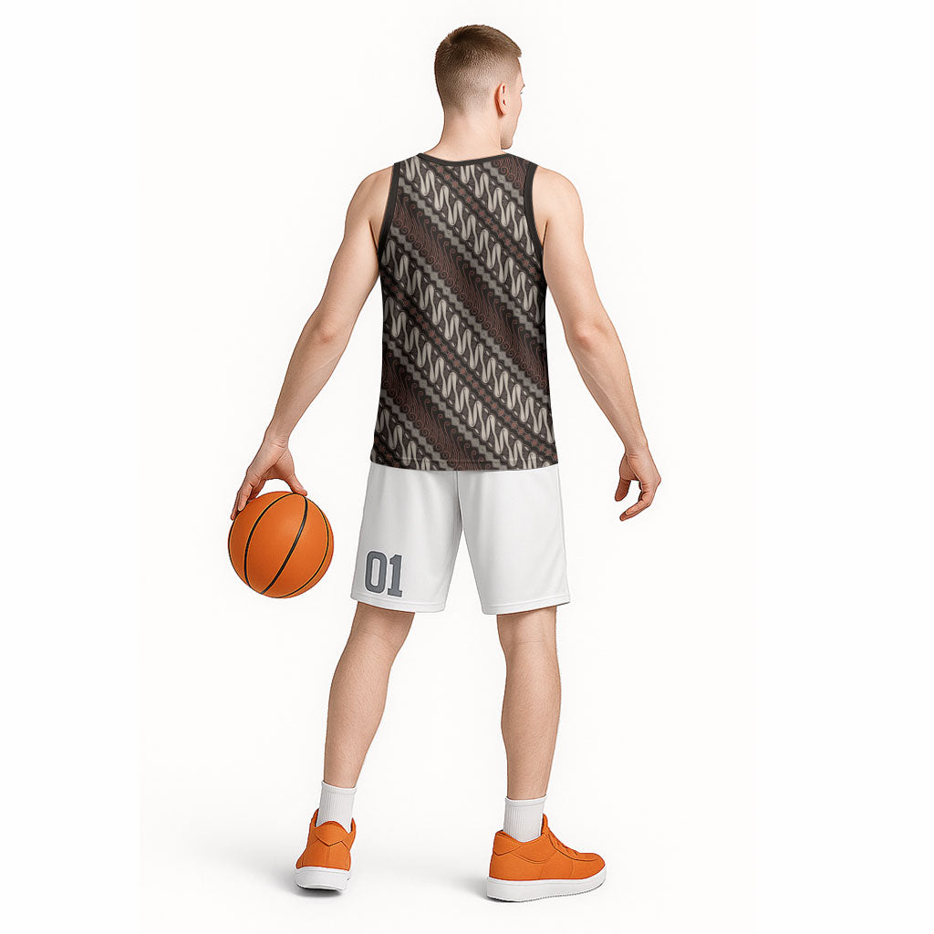 Yogyakarta Parang Batik Motifs Basketball Jersey Indonesian Traditional Pattern LT01 - Polynesian Pride