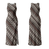 Yogyakarta Parang Batik Motifs Couples Matching Tank Maxi Dress and Long Sleeve Button Shirt Indonesian Traditional Pattern LT01 - Polynesian Pride