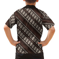 Yogyakarta Parang Batik Motifs Family Matching Off Shoulder Short Dress and Hawaiian Shirt Indonesian Traditional Pattern LT01 - Polynesian Pride