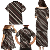 Yogyakarta Parang Batik Motifs Family Matching Puletasi and Hawaiian Shirt Indonesian Traditional Pattern LT01 - Polynesian Pride
