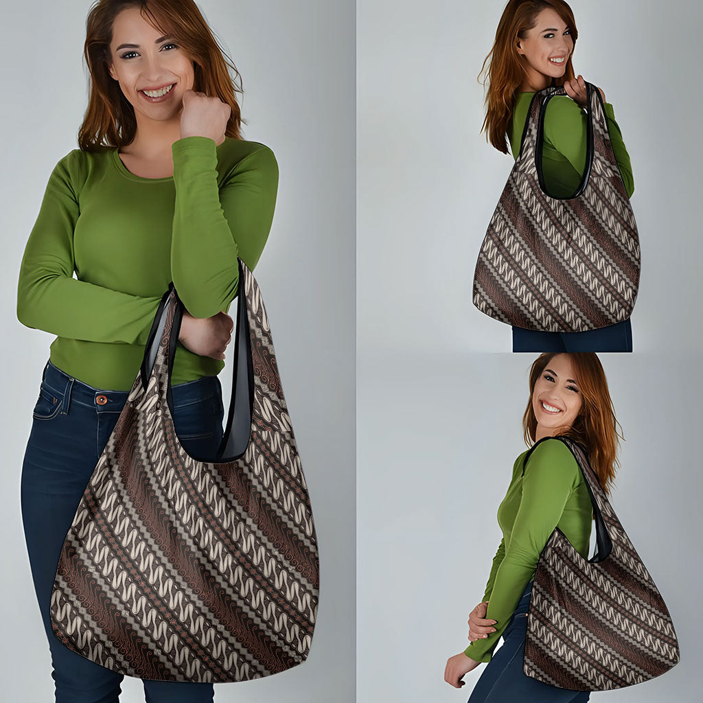 Yogyakarta Parang Batik Motifs Grocery Bag Indonesian Traditional Pattern