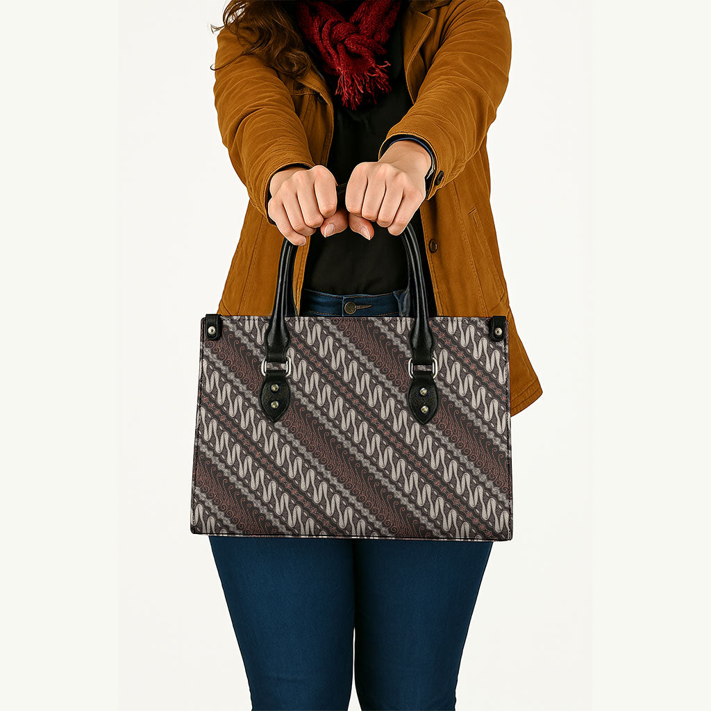 Yogyakarta Parang Batik Motifs Leather Bag Indonesian Traditional Pattern