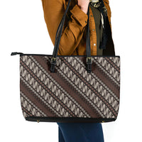 Yogyakarta Parang Batik Motifs Leather Tote Bag Indonesian Traditional Pattern LT01 - Polynesian Pride