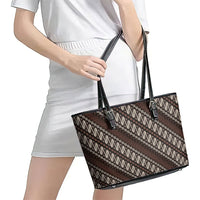 Yogyakarta Parang Batik Motifs Leather Tote Bag Indonesian Traditional Pattern LT01 - Polynesian Pride