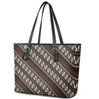 Yogyakarta Parang Batik Motifs Leather Tote Bag Indonesian Traditional Pattern LT01 - Polynesian Pride