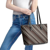 Yogyakarta Parang Batik Motifs Leather Tote Bag Indonesian Traditional Pattern LT01 - Polynesian Pride