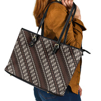 Yogyakarta Parang Batik Motifs Leather Tote Bag Indonesian Traditional Pattern LT01 - Polynesian Pride